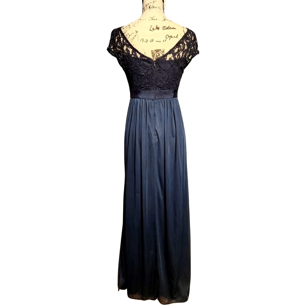 Adrianna Papell Blue Cap Sleeve Gown - Picture 7 of 10